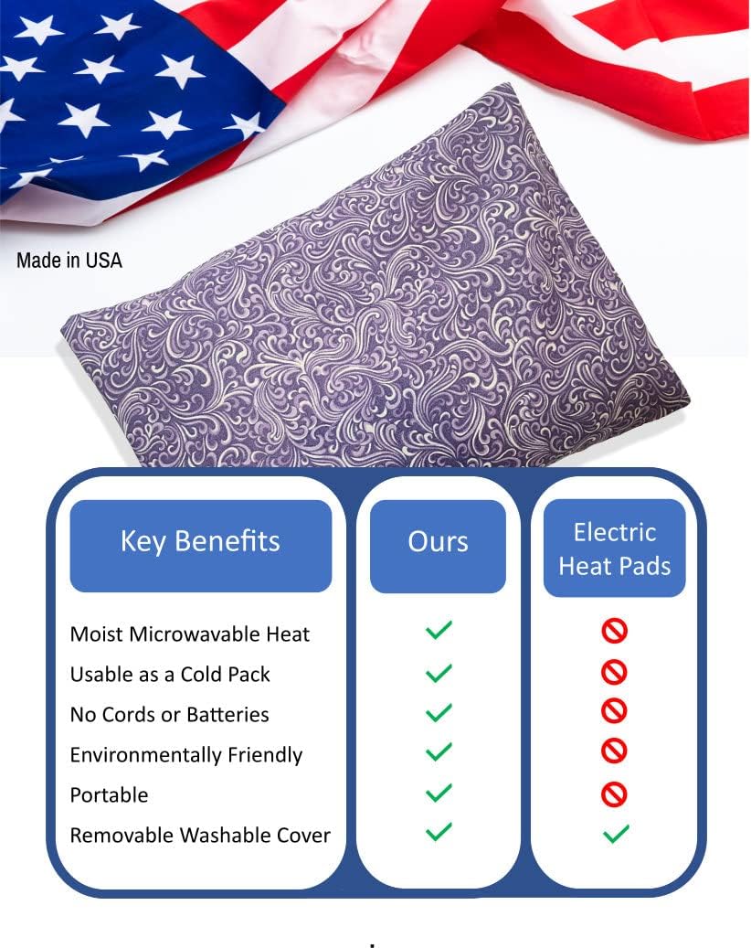 Microwavable Corn Filled Heating Pad and Cold Pack/Washable 100% Cotton Cover (Cross Hatch - Mint, 7.5in W x 11in L)
