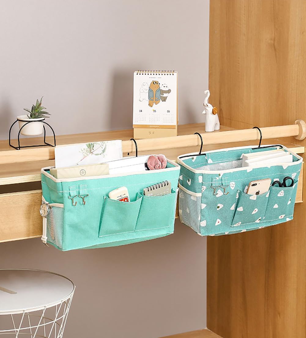 Bunk Bed Organizer, Bedside Caddy Hanging Bed Organizer Storage Bag With Pockets, for College Dorm Rooms Bed, Hospital Bed, Baby Bed Rails,Fishing Chair 14.2 * 4.5 * 7.7inch,Flower