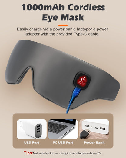Silk Cordless Heated Eye Mask, Washable Heat Eye Compress for Dry Eye Electric Eye Heating Pad Warm Eye Mask for Eye Fatigue Stye Sinus Blepharitis MGD Gifts for Men Women