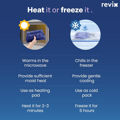 REVIX Microwave Heating Pad for Knee Support, Heated Knee Wrap with Moist Heat for Stiffness, Elbow & Joint, Microwavable Hot or Cold Compress for Women & Men