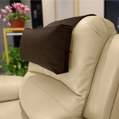 Adjustable Headrest Pillow for Recliners and Armchairs - Non-Slip Velvet Cushion for Neck Support and Pain Relief (Gray)