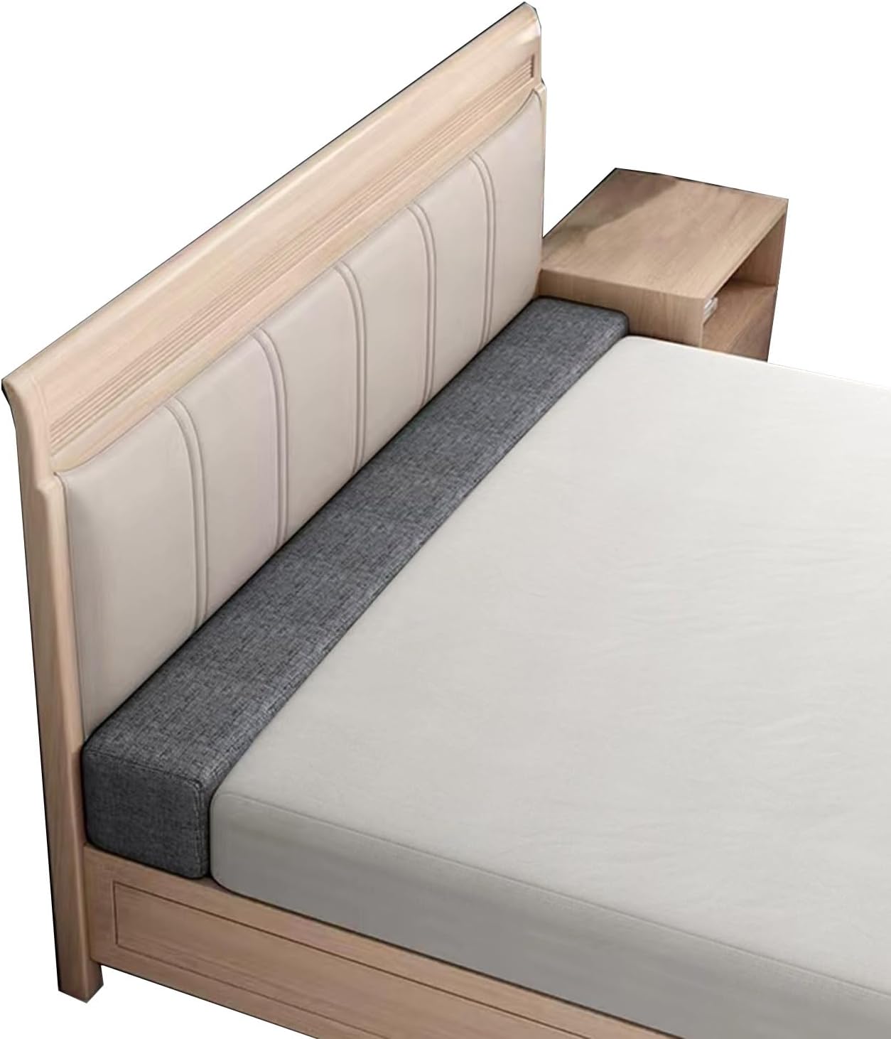 SAMTY Bed Gap Filler for headboard Space Gap Filler Bolster Stopper 54x6x4 | Full Bed, Closes Gaps Between Headboard And Mattress With Supportive Foam And Removable Washable Linen Cover