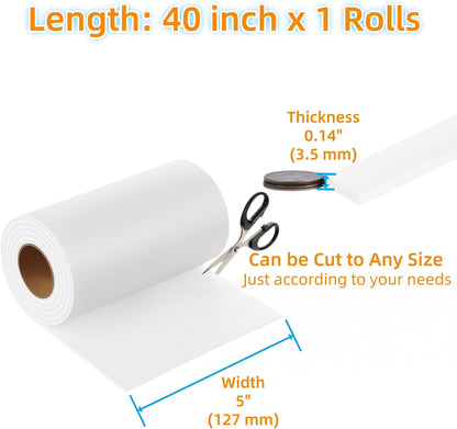 Felt Strips with Adhesive Backing Heavy Duty Cuttable Felt Tape Roll Furniture Pads for Chair Legs - Protecting Hardwood Floors, Chair Wall Protector (Black, 80 x 0.5 x 0.14 Inch)