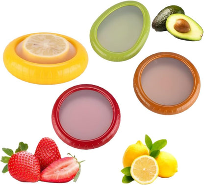 Avocado Saver Storage Containers | Set of 4 Silicone Lids Reusable Fresh Pods | Air Tight Containers for Food Avocado, Onion, Tomato & Halved Produce Half Cut Fruits Tomato Savers