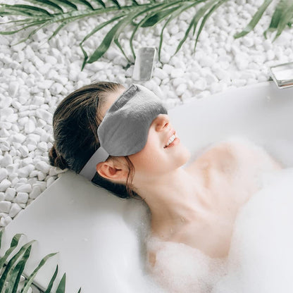 Umisleep Lavender Eye Mask, Weighted Heated Sleep Mask for Men Women, Grey