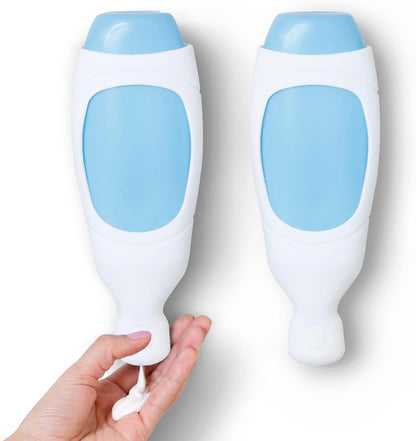 Squeezi 2 Unit Pack (Bright White) Wall Mounted Shower Dispenser and Organizer for Shampoo and Soap Bottles, Silicone Chamber