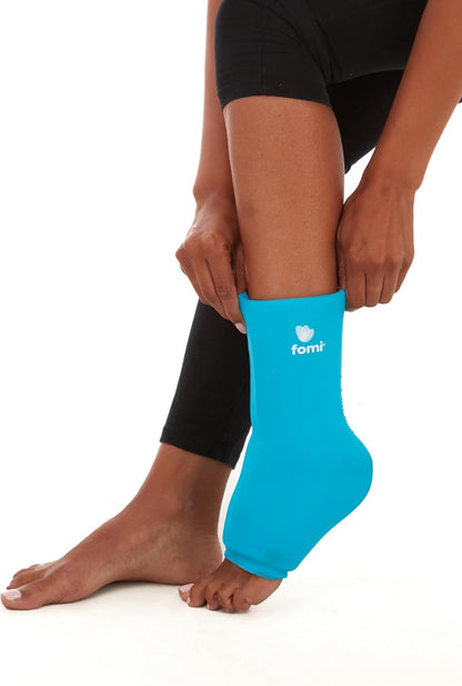 FOMI Hot Cold Ankle Foot Gel Ice Pack Wrap | 2 Pack | Premium Comfort 360 Degree Solid Gel Cooling Compression for Plantar Fasciitis, Heel Spurs, Achilles, Tendonitis, Sore Feet, Gout