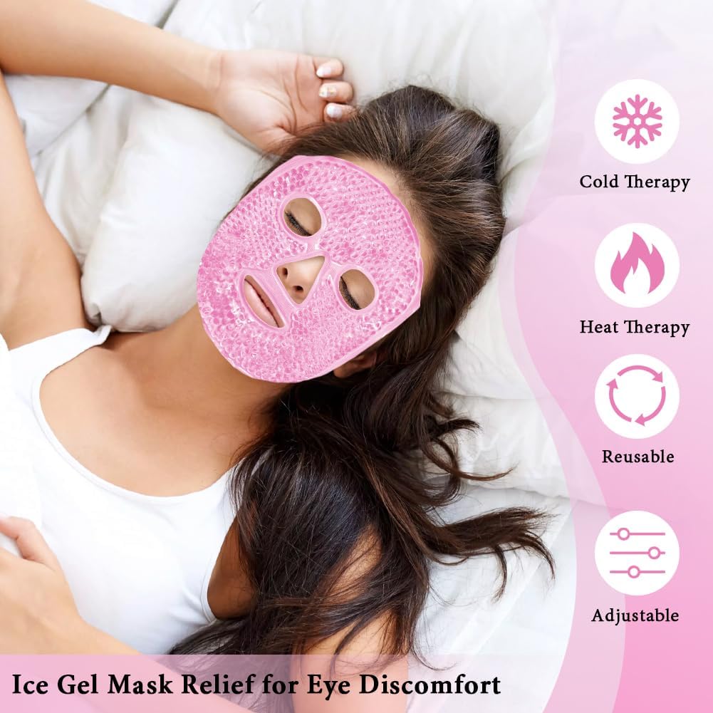 my novel things Face Ice Pack and 2 Packs Silicone Face Mask Cover