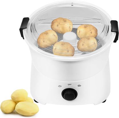 Electric Potato Peeler 85W One-button Automatic Potato Peelers 1.76Lbs Capacity 2-minute Peeling Rotating Fruit Vegetable Peeler with Visible Cover for Kitchen Restaurants (1.76Lbs Capacity)