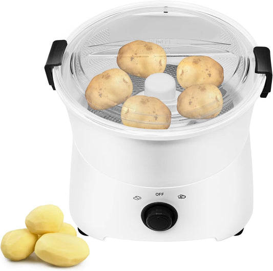 Electric Potato Peeler 85W One-button Automatic Potato Peelers 1.76Lbs Capacity 2-minute Peeling Rotating Fruit Vegetable Peeler with Visible Cover for Kitchen Restaurants (1.76Lbs Capacity)