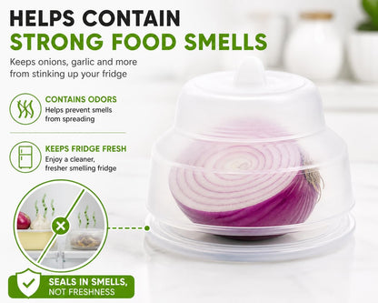 Dependable Industries inc. Essentials Lemon Keeper Container Onion Saver Avocado Holder Silicone Collapsible Produce Saver Food Storage BPA Free