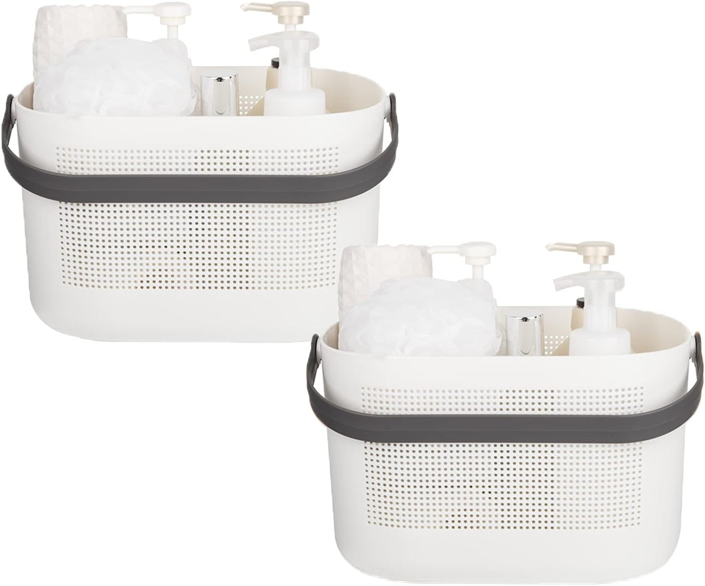 Plastic Portable Shower Caddy Basket, Storage Organizer with Handle, Yellow | Bottom Drain Holes, Keep Dry, Sturdy and Durable, Easy to Carry for Bathroom, Kitchen, Dorm Room, RV, College