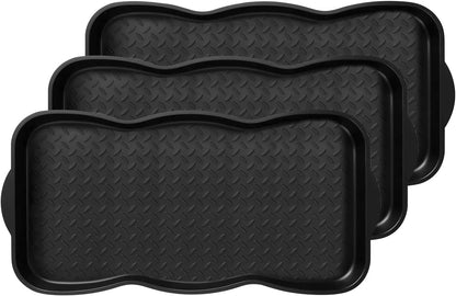 Boot Tray for Entryway, 3 Pack Waterproof Shoe Trays for Indoor Outdoor Use 20"x15" Durable Shoe Mat with Raised Edge, Non-Slip Tray for Boots, Pets, Garden & Muddy Shoes