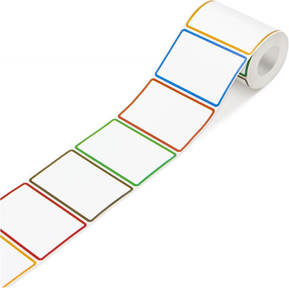 300 Pcs 2×3 Inch Blank Removable Freezer Labels, Waterproof, Oil & Tear Resistant, No Residue Writable Stickers for Food Containers, Jars, Pantry and Meal Prep (Bright)