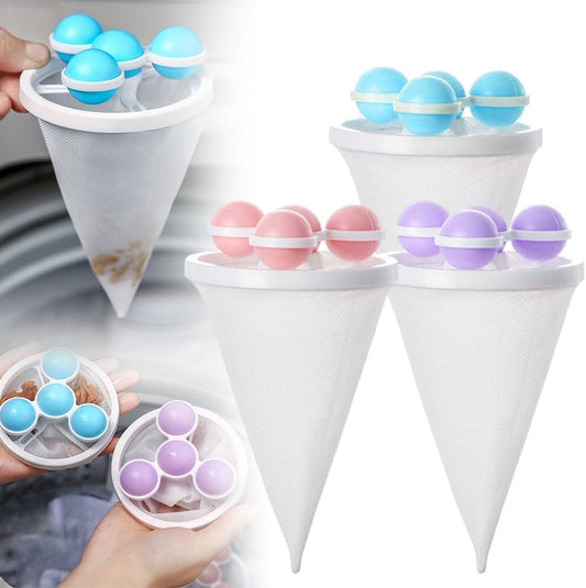 Upgrade Pet Hair Remover for Laundry, 2026 New Reusable Floating Washing Machine Filter Bags, Laundry Pet Hair Catcher Hair Filter Washer Cleaning Mesh Bag for Dog Cat (3 Color)