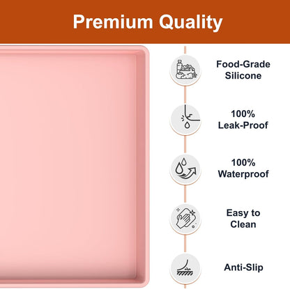 34" x 22" Extra Thick Silicone Mat Waterproof with Raised Edge, | Under Sink Mat for Kitchen & Bathroom, Kitchen Cabinet Liner, Multi-Purpose for Storage & Protection