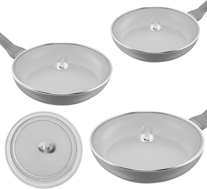 Splatter Screen for Frying Pan, 3 Pack 10, 11.5, 13 Inch | Fine mesh grease splatter guard for frying pans, skillets, woks, and sauté pans