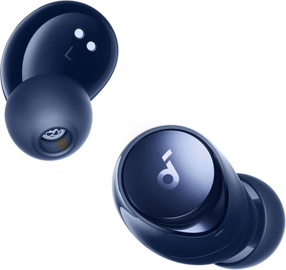 soundcore by Anker Space A40 Auto-Adjustable Active Noise Cancelling Wireless Earbuds, Reduce Noise by Up to 98%, 50H Playtime, Hi-Res Sound, Comfortable Fit, App Customization, Wireless Charge (Blue) | Reduce Noise by Up to 98%, Ultra Long 50H Playtime,