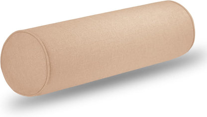 Tinbolunce Neck Roll Pillowcases with Zipper - Full Moon Bolster/Round Cylinder Pillow Case Cover for Bedroom, Living Room, Sofa - Solid Color Cervical Throw Pillow Covers