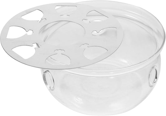 TEHAUX Retro Style Glass Teapot Warmer with Heat Preservation Base for Tea Ceremony Supply Compact and Safe Heating Stand for Home Office Tea Houses and Shops Elegant Candle Stand Design
