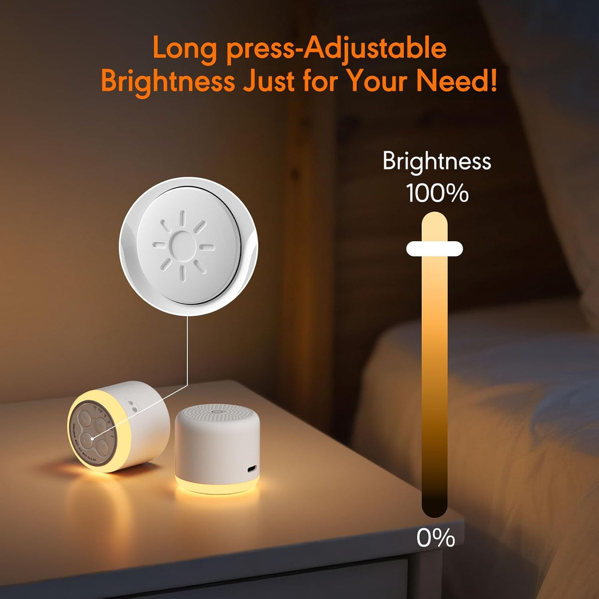 White Noise Machine with Night Light, 18 Soothing Sounds Portable Sound Machine for Baby Adults, Mini Travel Sound Machine for Sleeping with Memory Timer, Office Hotel Gift