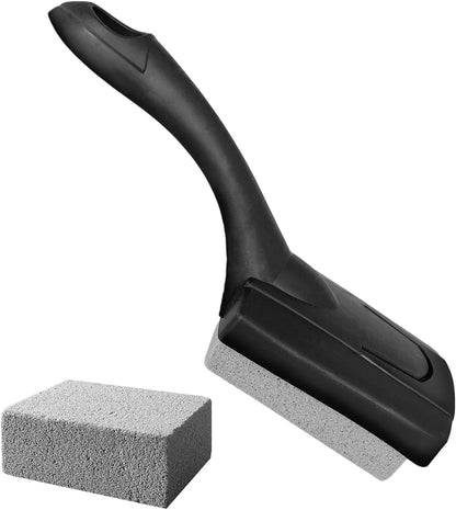 Pumice Stone Brush, Safe and Effective Surfaces Cleaner, 25x8x4.5cm, Grill Cleaning Brush, Tile Grout Cleaning Pumice, Ergonomic Handle, for Grill Grates, Range Hood Filter, Oven Interior, Frying Pan