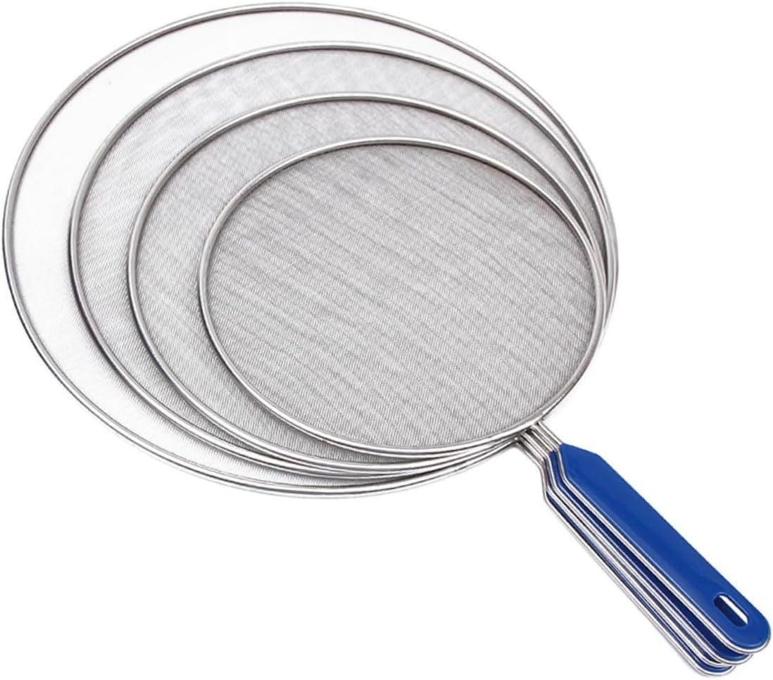 4 Pack Oil Splatter Guard Mesh Anti Spill Oil Cover Stainless Steel Splatter Screen for Frying Pan Pot Safeguard Kitchen Accessories 18.50 X 12.99 X 0.39 in