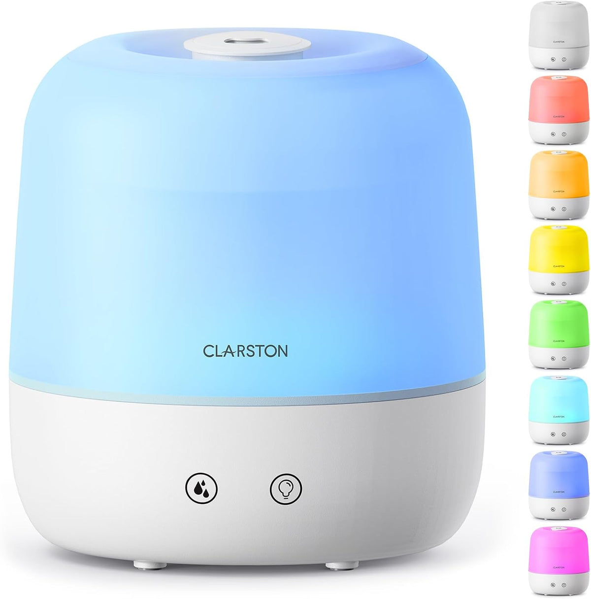 Clarston Humidifiers for Bedroom, 2L Cool Mist Humidifier, 24dB Quiet Sleep