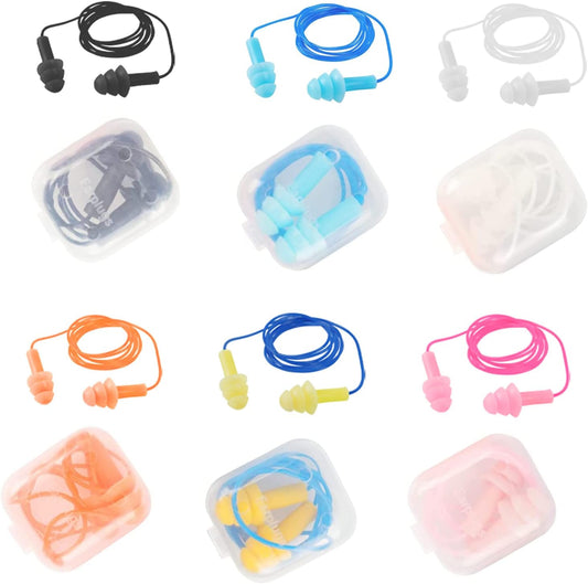 Ear Plugs for Swimming,Sleeping Noise Cancelling,Snoring,Shoting,Working, Reusable Silicone Earplugs, Super Soft Ear Plug for Noise Reduction, Ears Protection (8 Colors)
