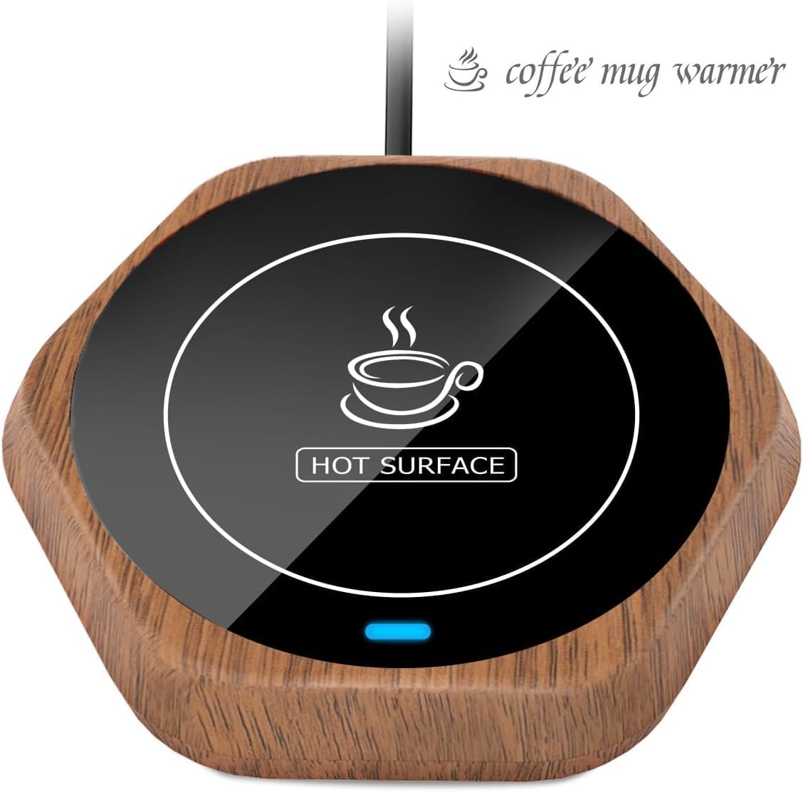 Coffee Mug Warmer: Smart Beverage Heating Plate Candle Wax Cup Warmer Electric Thermostat Coaster for Hot Coffee Milk Tea Water Cocoa Desk Home Office Use (R1 Black)