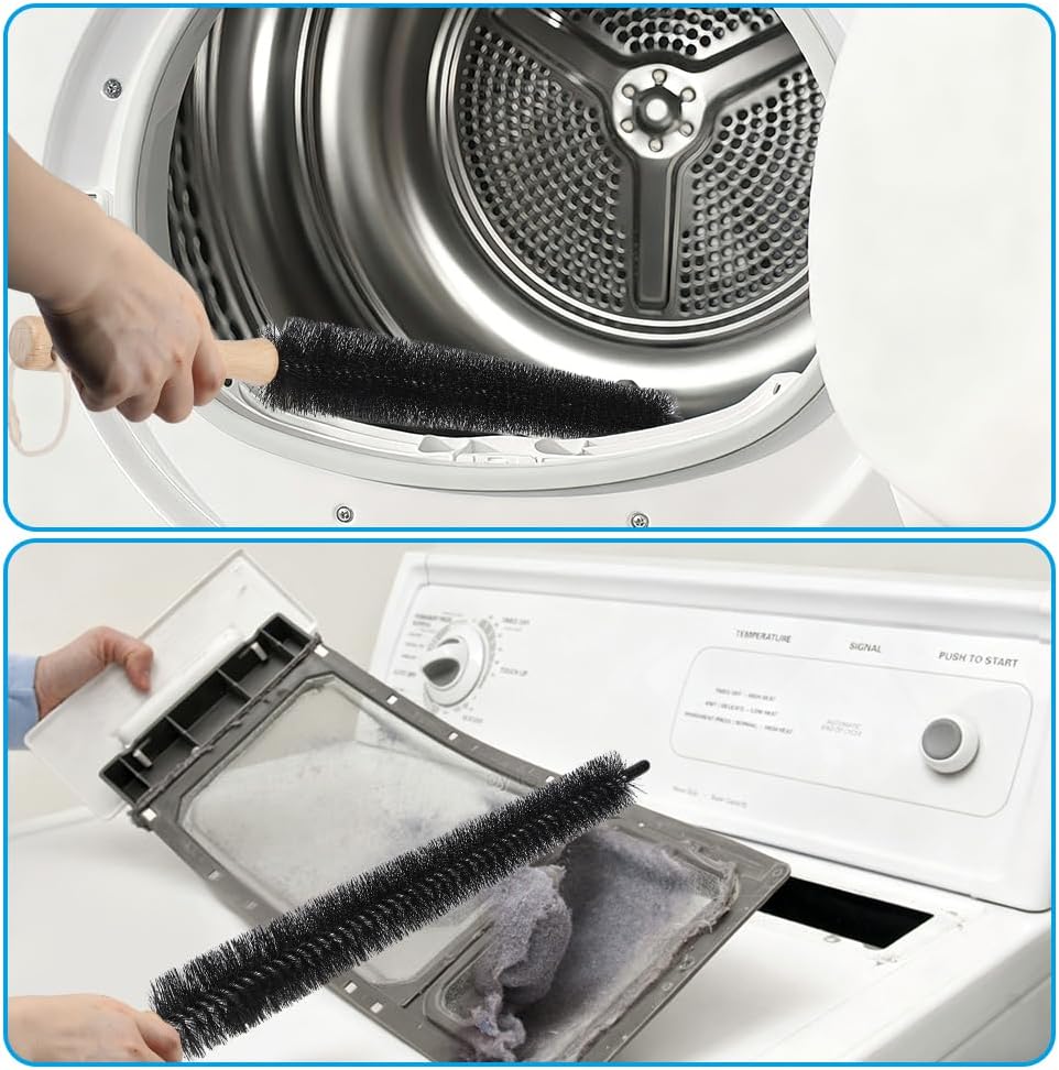 Picowe Magnetic Laundry Storage, Large Clear Acrylic Lint Holder Bin with Lid for Laundry Room with Dryer Lint Brush, Space-Saving Trash Container Hanging on Dryer, Washer or Wall Mount Trash Bin
