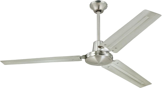 Westinghouse 7840900 Industrial 56-Inch Three-Blade Ceiling Fan with J-Hook Installation System, White, Wall Control | J-hook installation system, Wall control included, Three steel blades, Indoor installation, High-airflow performance