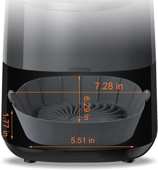3pack Air Fryer Silicone Liners for COSORI, Ninja, CHEFMAN and Most 1-2 Qt | Square Small Air Fryer Liners, Food-Grade Material, BPA-Free, 430°F Heat, Dishwasher-Safe, Non-Stick Surface, Reusable