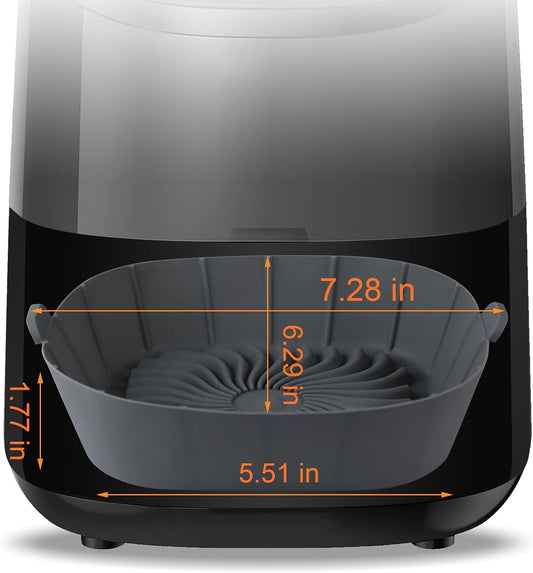 3 Pack Air Fryer Silicone Liners for COSORI, CHEFMAN, Cuisinart 1‑2.6 Qt