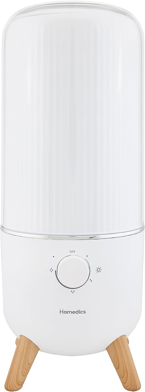 Homedics Ultrasonic Humidifier, Bedrooms and Home Offices, 0.97-Gallon Tank