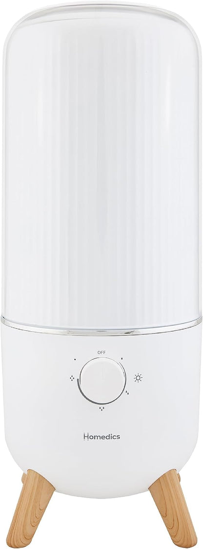 Homedics Ultrasonic Humidifier, Bedrooms and Home Offices, 0.97-Gallon Tank