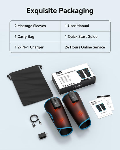 FIT KING Cordless Calf Compression Massager for Circulation and Pain Relief