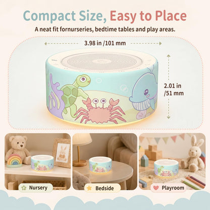 Kipcush White Noise Machine for Baby & Adults, 30 Soothing Sounds, Sleep Sound Machine with 8 Color Night Light, Memory Function, White Noise for Sleeping, Nursery, Office, Travel & Relaxation