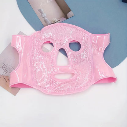 CALIDAKA Gel Beads Face Cover Ice Mask Pack Cold Face Eye Mask Ice Pack Reduce Face Puff Gel Beads Hot Heat Cold Compress Pack Face SPA for Woman Sleeping, Pressure, Headaches(COLOR:Pink)