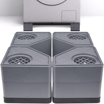 HUAKENER Anti Vibration Pad for Washing Machine, Washer and Dryer Pedestals | A set of 4 High Hard Wearing Square Rubber Foot Pads, Noise Cancelling and Shock Support Protects Pedestals