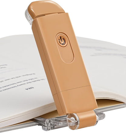 DEWENWILS USB Rechargeable Book Reading Light, 3000K Warm White, Brightness Adjustable Clip on LED Bookmark Lamp at Night in Bed, Portable Booklight for Bookworms, Kids