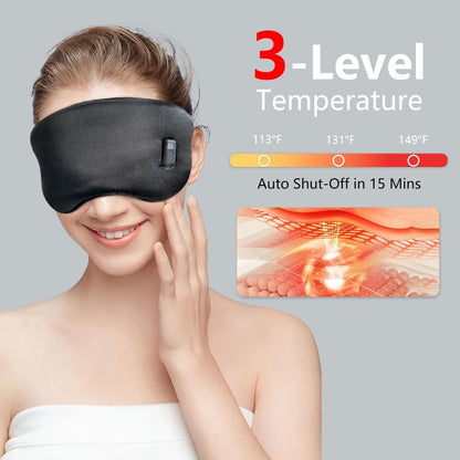 Joythink Cordless Sleep Mask Heated Eye Mask for Dry Eyes,Eye Relief,with 3 Temperature Settings and Timer Control,Washable Eye Mask,Gifts for Friends