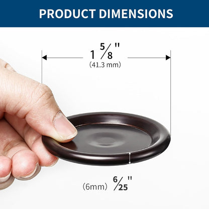 Ezprotekt 1.63" Round Carpet Bottom Furniture Caster Cups, 16 Pcs Reusable Furniture Coasters, Felt Furniture Sliders Pads to Protect Hardwood, Tile or Carpetd Floors from Scratches (Dark Brown)