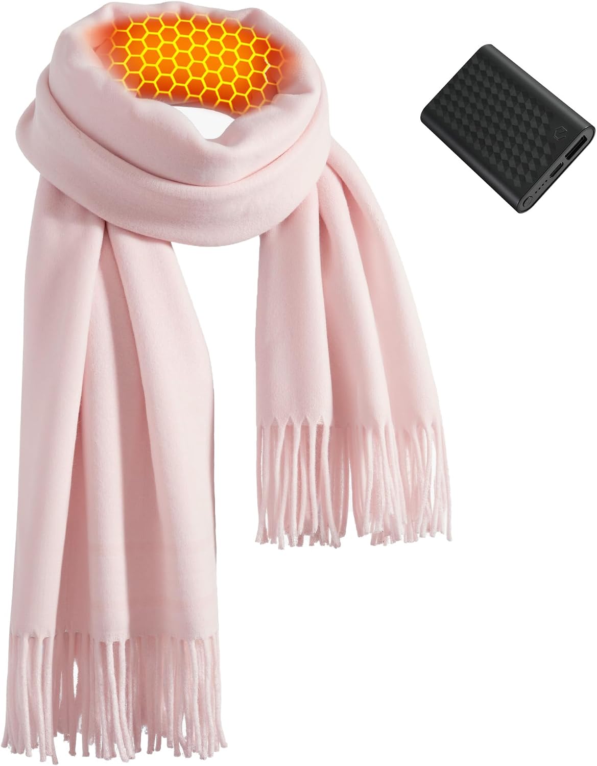 Wulcea Graphene Heated Scarf For Women 5V2A 6000mAh Fast Charge Large Capacity Battery