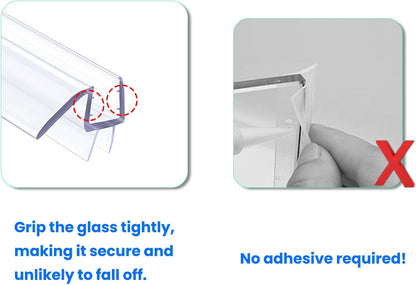 36" Shower Door Bottom Seal Strip for 3/8" (10mm) Glass – Ultra Clear Polycarbonate Shower Door Sweep, Single Pack