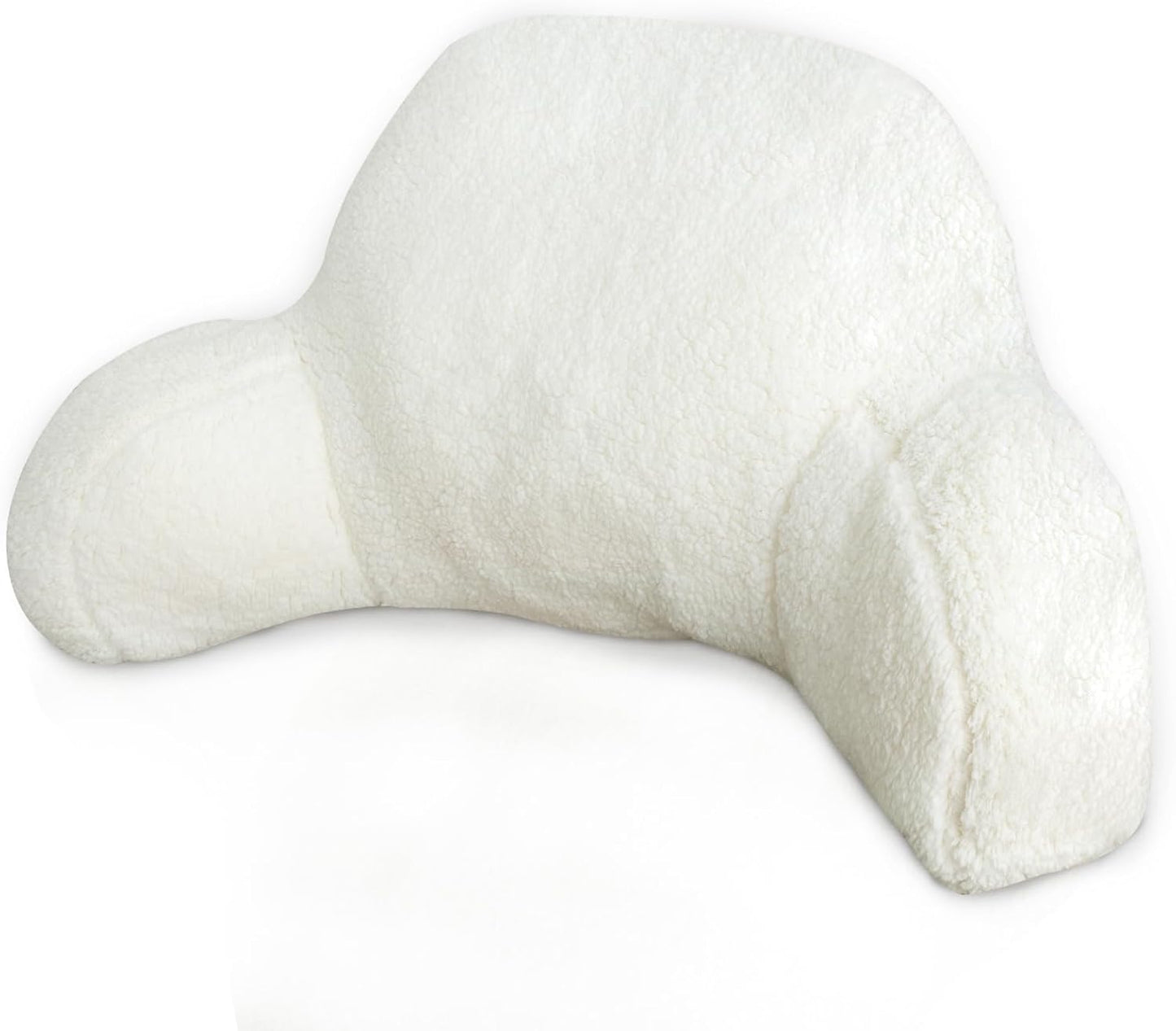 Reading Pillow for Kids/Teens/Adults, Bed Rest Wedge Backrest Pillows for Sitting in Bed with Arms Back Support for Watching TV/Gaming/Relaxing, Dorm Essentials, Ivory