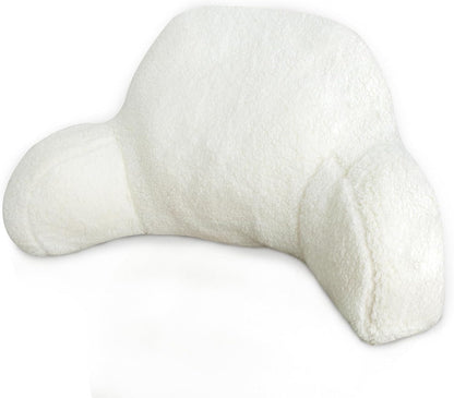 Reading Pillow for Kids/Teens/Adults, Bed Rest Wedge Backrest Pillows for Sitting in Bed with Arms Back Support for Watching TV/Gaming/Relaxing, Dorm Essentials, Ivory