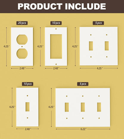 Outlet Insulation Foam Gaskets | 50 Pack Draft Sealers for Outlets & Switches | Fits Duplex, Toggle & Rocker Wall Plates | Ideal for Homes, Offices & Commercial Spaces