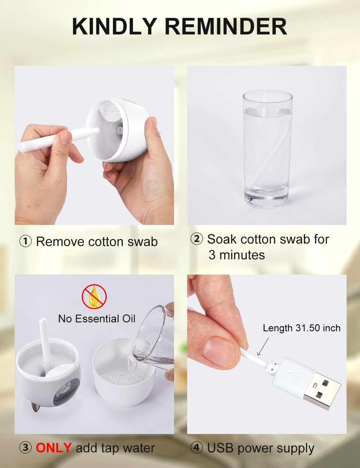 Cool Mist Humidifier,300ml Mini Humidifiers with Night Light,Waterless Auto-Off Air Humidifier,20dB Quiet Humidifiers for Bedroom,Car, Plant for Girl Boy
