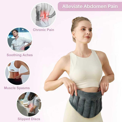 Microwavable Heating Pad for Lower Back, Waist, Stomach, and Shoulder, Hands-Free Wearable Microwavable Waist Wrap with Fastening Straps, Hot and Cold Compress for Daily Relaxation, Lavender Scented